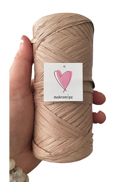 Makromİps Premium (150 Gr) Synthetic Polyester Raffia Paper Rope Basement Leather Look Milano Equivalent Bag Rope