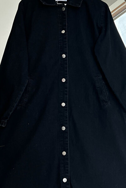 Bold Grup Women's Black Denim Buttoned Pocket Jeans Cap