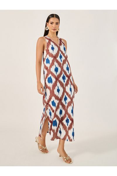 Styli Printed Sleeveless Shift Maxi Dress