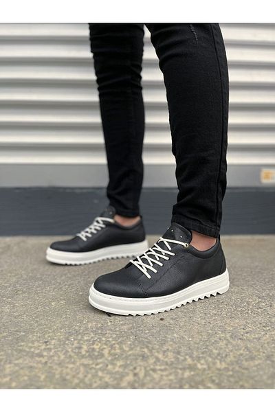 Joy Ayakkabı JY152 Cool Lace-up Skin Ανδρικά καθημερινά αθλητικά κλασικά παπούτσια CBT - Μαύρα