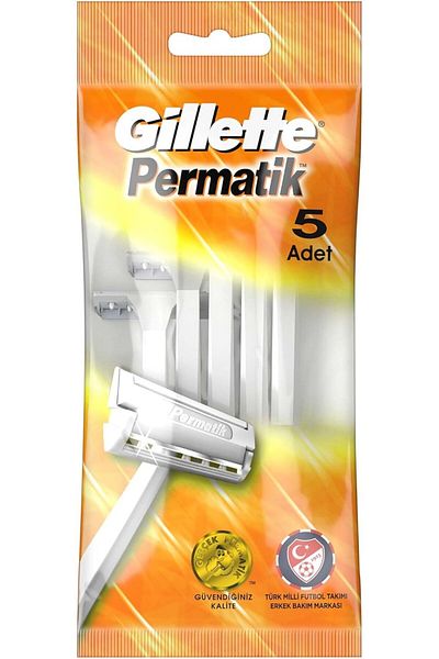Gillette Permatic Disposable Men's Razor Blades 5 Pieces - Teeth Whitening Foam Gift