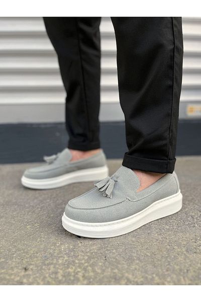 Joy Ayakkabı Jy154 Blaze Laceless Tasseled Suede Men's Casual Sports Classic Shoes Sbt - Gray