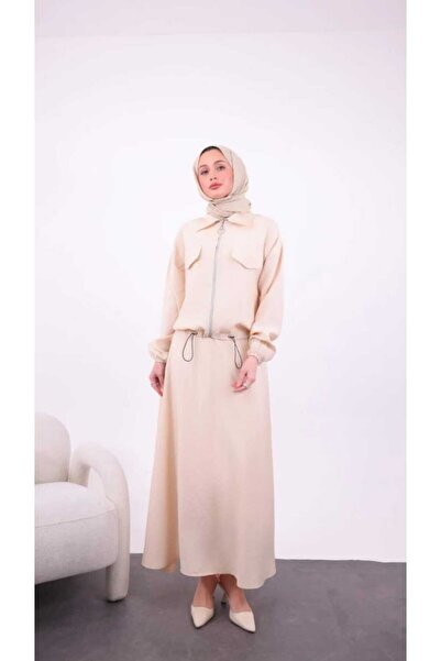 Butik Modal Kumaş Fermuarlıı Etekli Takım