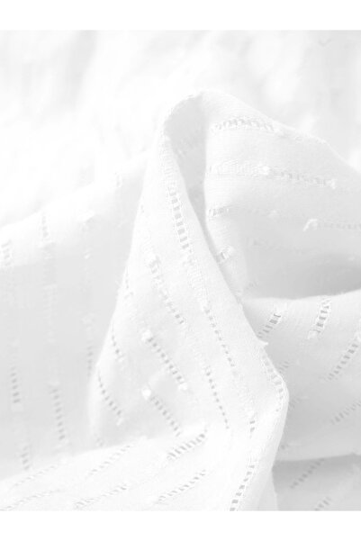 Take Two By Styli Casual White Solid Ruffle Sleeve V Neck Midi Dress