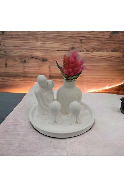 Bernami SözDekor Vază decorativă cu dungi Pampas, set de două, 2 figurine cop...