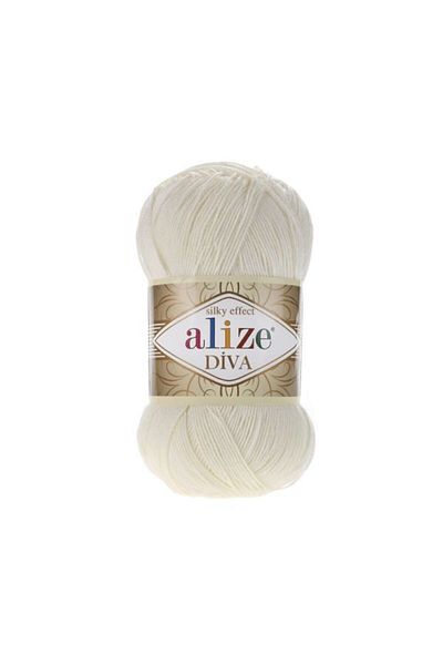 Alize 5 τεμάχια Diva Mercerized String Summer Bikini Bustier Μπλούζα Πλεκτό Σχοινί Ανοιχτή Κρέμα 62