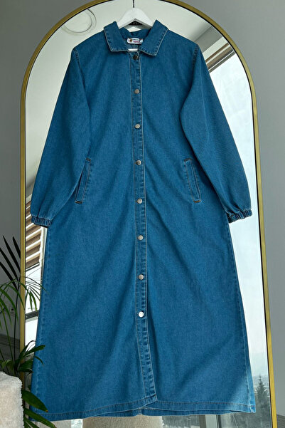 Bold Grup Γυναικείο μπλε τζιν καπέλο τσέπης με κουμπιά