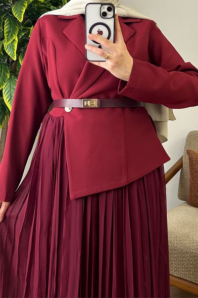 Nees Double-breasted Chiffon Dress