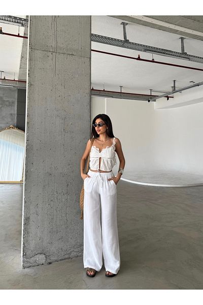 İmpavido Linen Loose Cut Pants Women's Trousers