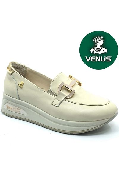 Venüs Guye Genuine Leather Orthopedic Oxford Women's Air-Flow Sole Classic Shoes Beige