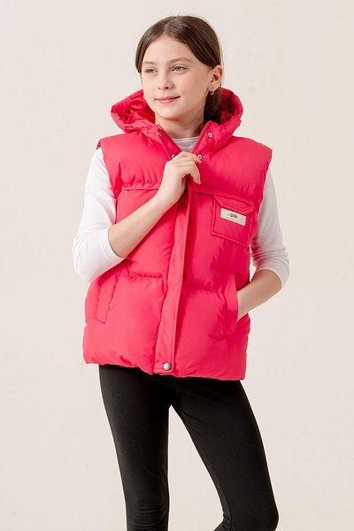 ASYAKİDS CLUB Girl's Hooded Pocket Lined Seasonal Puffer Vest