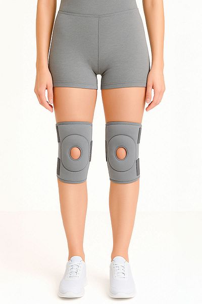MC CENTER Gray Medical Knee Brace Knee Sleeve for Meniscus with Patella Support Adjustable Protective Knee Wrap