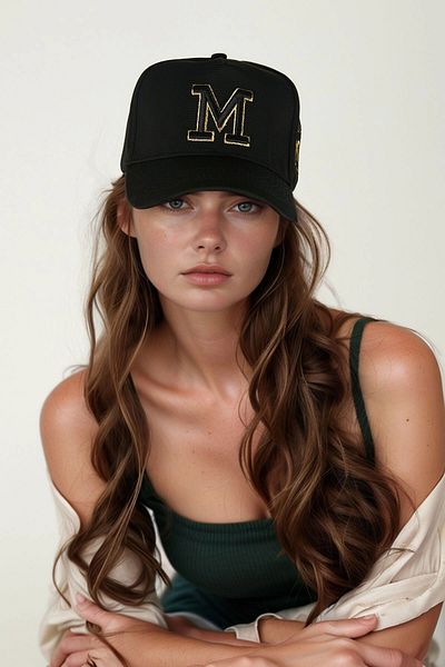 bacc Black m Letter Embroidered Cap Bcnsv-2514508