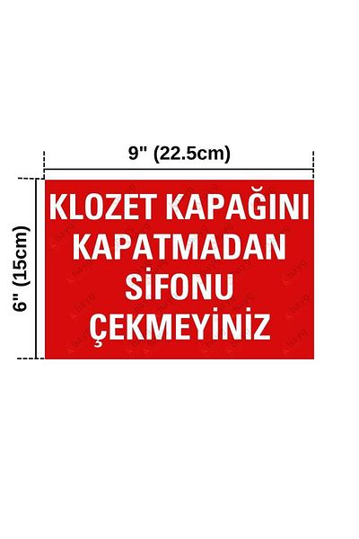 Hayg Equipment Do Not Flush the Toilet Without Closing the Seat Warning Sign – Uv Printed Aluminum Sign 15X22.5 cm