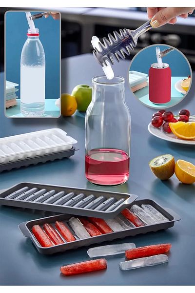 Rotanev 4Pcs Transparent Cold Brew Black Lid Cold Coffee Flat Glass Bottle 200ml and Stick Ice Mold