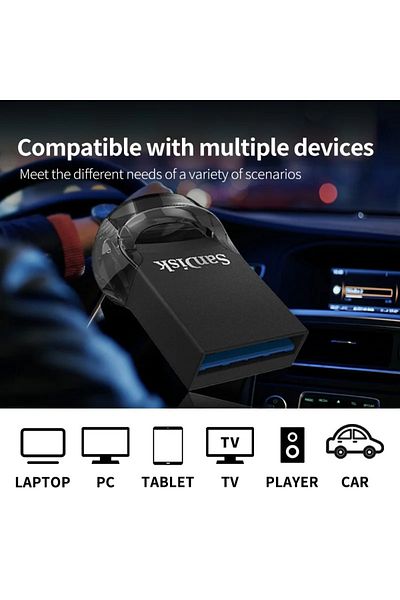 SanDisk Ultra Fit 64GB USB 3.2 Gen 1 Flash Drive – 400MB/s Speed, Compact Plug-and-Stay Design