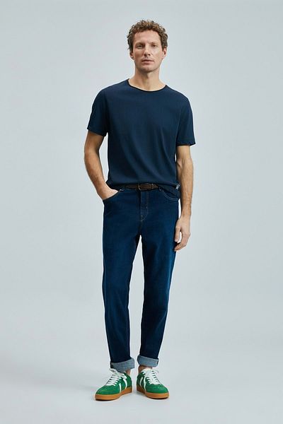 Lufian 111020259 Junya Ανδρικό T-Shirt Basic Ανδρικό T-shirt Navy Blue