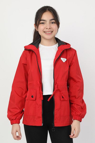 ASYAKİDS CLUB Girl's Hooded Seasonal Raincoat with Pockets and Lined Pockets