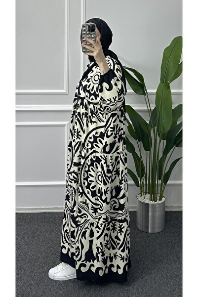 bybaharoz Cotton Viscose Dress - Buttoned Design