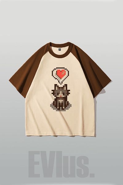 EVIus Unisex Stardew Valley εμπριμέ μπλουζάκι Raglan με κοντό μανίκι Crew λαιμόκοψη
