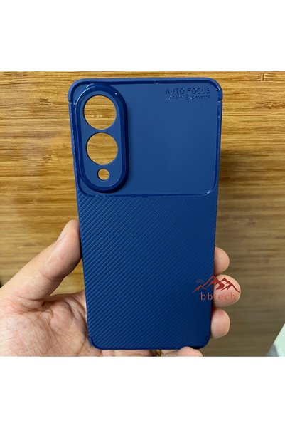 bbtech جراب سيليكون بنمط كربون مع حماية للكاميرا متوافق مع هاتف Samsung Galax...