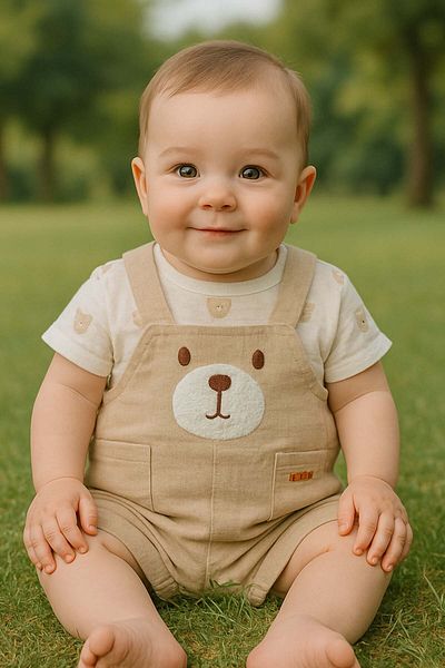 MYZİ STORE Baby Boy Newborn Summer 100% Cotton Short Strap Organic Muslin