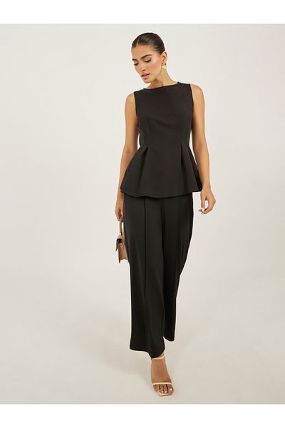 Styli Sleeveless Round Neck Peplum Top
