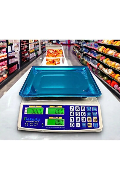 Genel Markalar 40 Kg Elektronik Terazi Dijital Şarjlı Kefeli Tartı Bakkal Man...