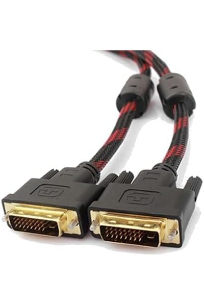 Generic كابل DVI 24+1 دبوس ذكر إلى ذكر، 3 أمتار، أحمر وأسود