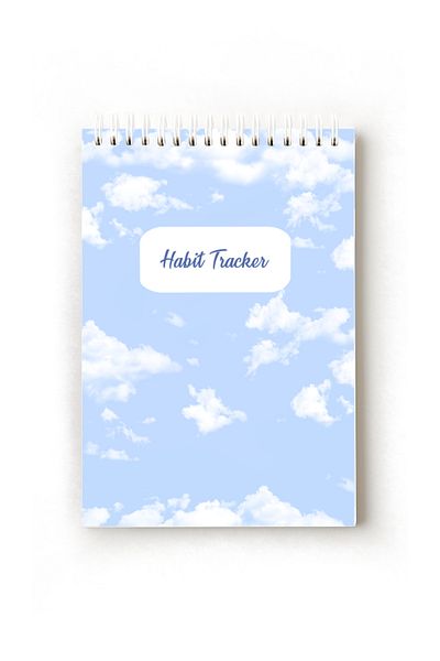Handeto Kraft Cloud Themed English Habit Tracker, A5 Habit Tracker, Routine Notebook, Planner, Planner
