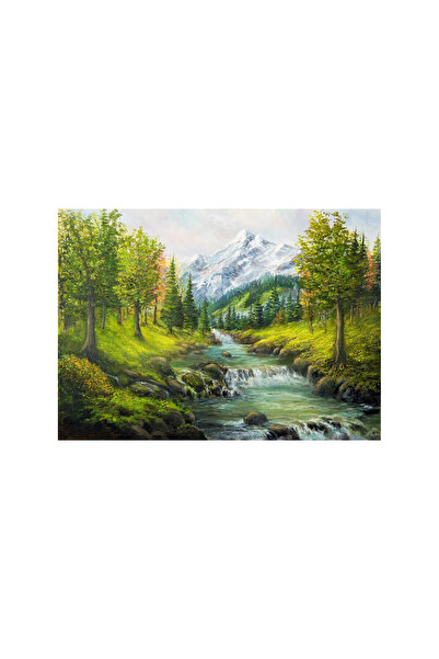 ve Tablou Canvas, Peisaj, rau, padure, munte, pictura, 70 x 50 cm