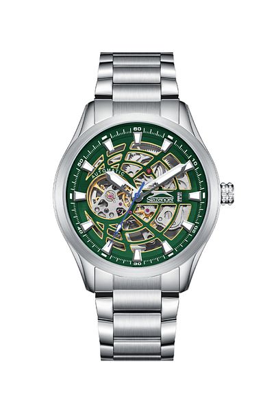 Slazenger SL.9.2411.1.01 Men Automatic  Display Watch & Metal Strap Silver
