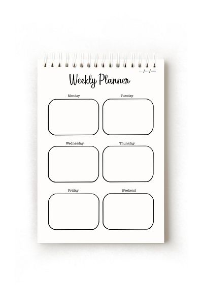 Handeto Kraft Plain Minimalist English Weekly Planner, Weekly Planner, A5 Planner, Spiral Planner, Ring Binder