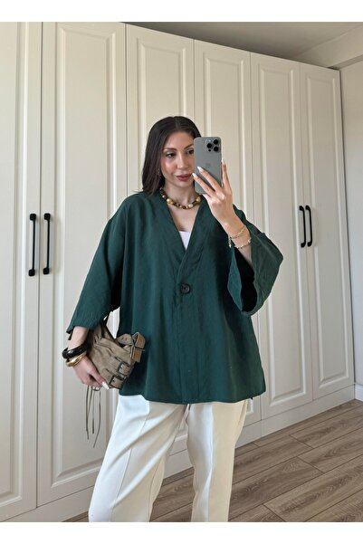 Lady Pixie Μπλούζα πουκάμισο Oversize με λεπτομέρεια με κουμπί