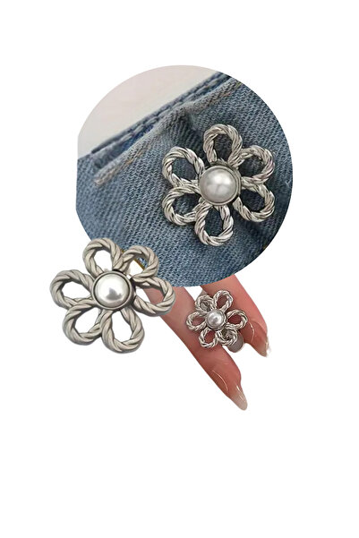 chibi Mat gri Çiçek Suni İnci detaylı Pantolon Etek Bel Daraltma Aparatı Tak-Çıkar Aksesuar