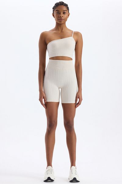 COMEUP Fluffy Jacquard Sports Shorts Titan White