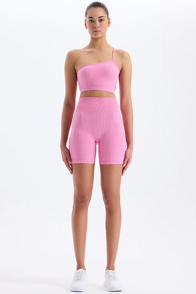 COMEUP Fluffy Jacquard Sports Shorts Hot Pink