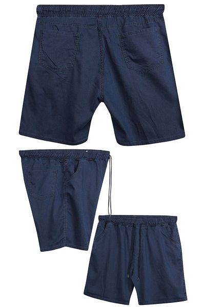 marufshop Men's Lycra Lace-Up Denim Shorts with a Fitted Fit Suitable for Large Sizes 120 - 157 Kilos