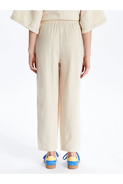 LC Waikiki Straight Muslin Women's Trousers with Elastic Waist