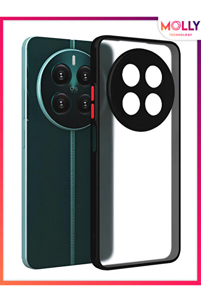Molly Realme 12 PLUS İçin Kenarları Siyah Renkli Buzlu Şeffaf Silikon Kılıf -...