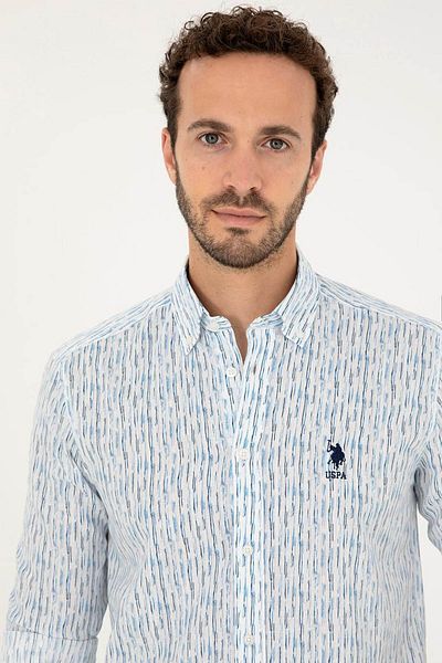 U.S. Polo Assn. Ανδρικό πουκάμισο Declan Light Blue 1831175