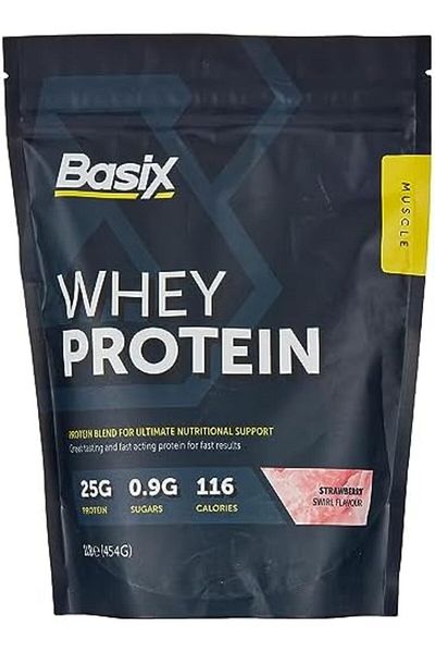 Basix - Muscle Whey Protein - Strawberry Swirl Flavour - 1Lb