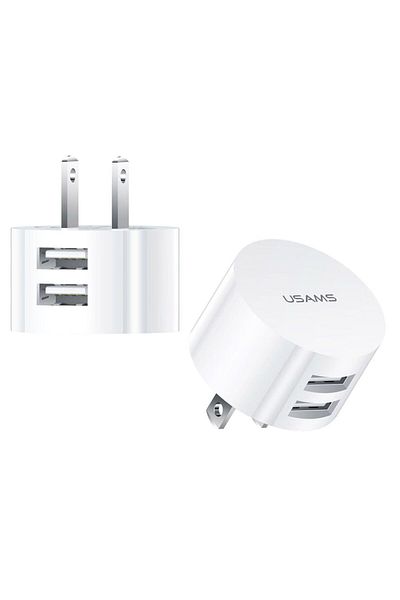 Choice Us Plug 5v 2.1a White Dual Usb Charger Quick Charge Wall Charger Mobile Phone Charging Mini Round Ad