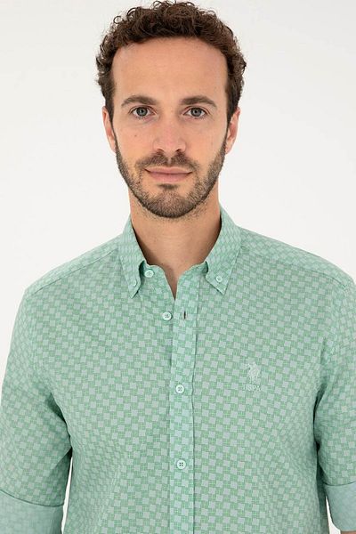 U.S. Polo Assn. Ανδρικό πουκάμισο Godes Green 1831322