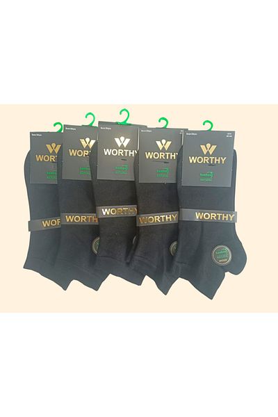 WORTHY SOCKS Комплект от 5 мъжки безшевни бамбукови чорапи до глезена