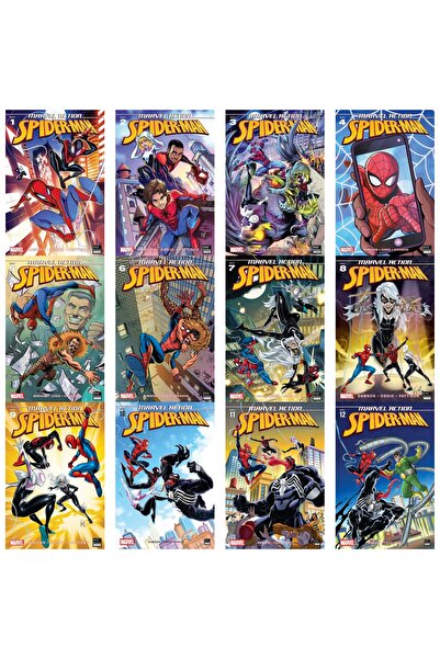 Marmara Çizgi Yayınları Marvel Action Spider-Man 1-12 Arası Çizgi Fasikül Seti