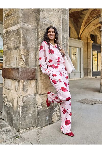 LC Waikiki LCW DREAM Set de pijamale pentru femei cu guler de cămașă roz