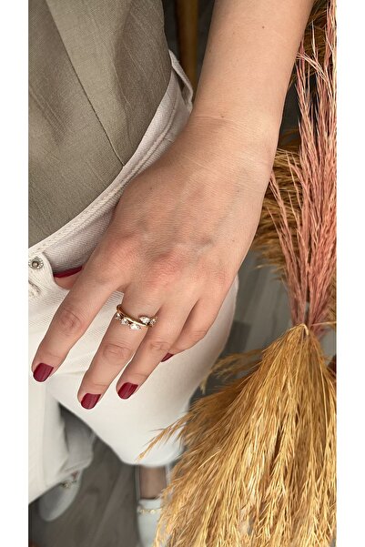 XUPING JEWELRY Zirkon taşlı yaprak model rose renkli yüzük