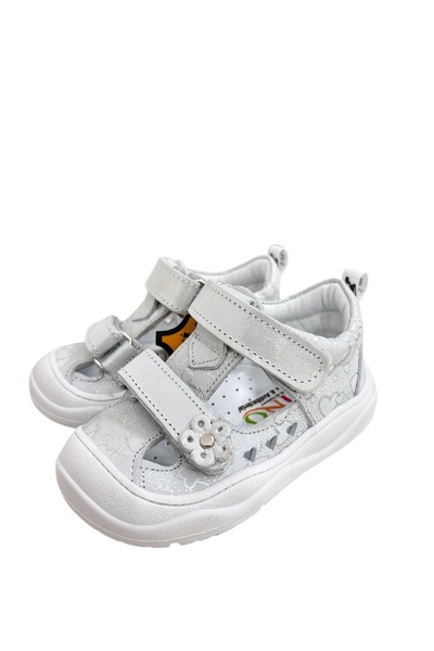 NİNO BEBE Nino hakiki deri ortopedik taban kız bebek yazlık çift bantlı ilk adım ayakkabı