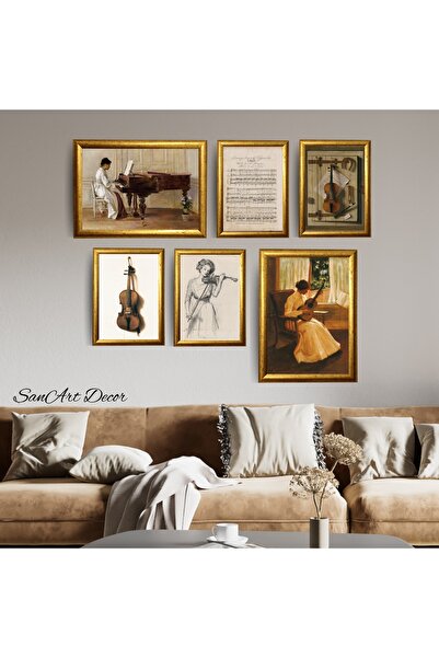 Sanart Set de artă pentru pictură în ulei înrămată, pictură vintage, set de p...